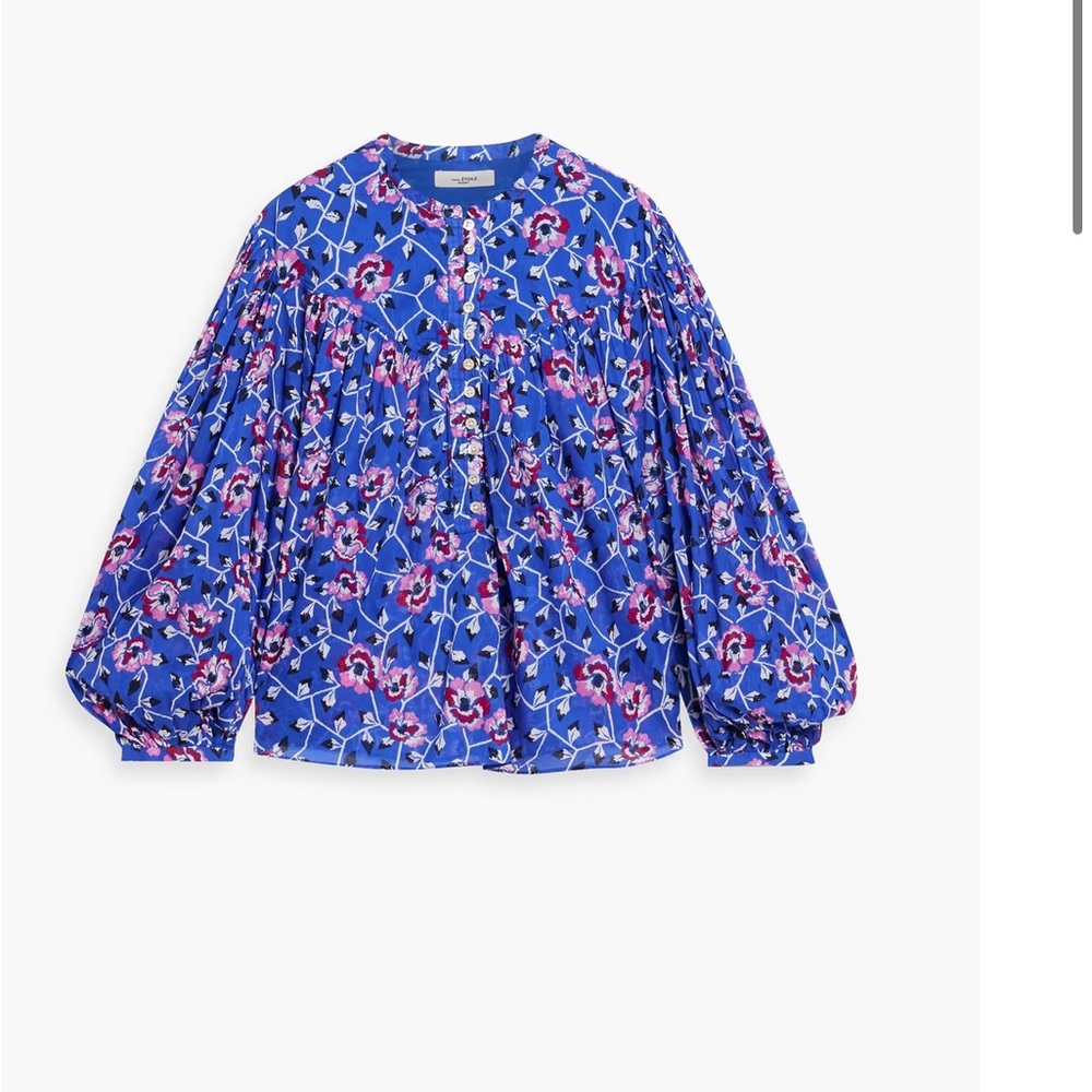 EUC Isabel Marant Etoile Salika Puff Sleeve Floral Print Shirt size 38 US 6